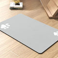 Pet Feeding Mat-Absorbent Dog Mat for Food and Water Bowl-No Stains Quick Dry Dog Water Dispenser Mat（LIGHTGREY,17"x34"