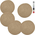 Trivets for Hot Dishes, Pots and Pans, 8 Inches Hot Pads 5 Pcs, Pot Holders for Kitchen, Heat Resistant Mat Protect Counter, Coasters Set Home Essentials Farmhouse Decor (Khaki)