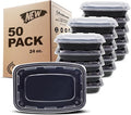 Freshware Meal Prep Containers [300 Pack] 1 Compartment with Lids, Food Storage Containers, Bento Box, BPA Free, Stackable, Microwave/Dishwasher/Freezer Safe (24 oz)