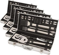 Cuisinart Deluxe Grill Tool Set, 20-Piece Grill Set, BBQ Accessories with Aluminum Case, Stainless Steel Grilling Accessories, Grilling Gifts for Men, for Dad Husband (Pack of 4)