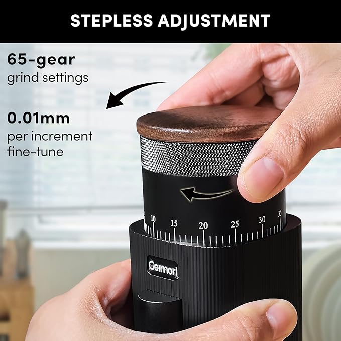 Coffee Grinder,Wirsh Portable Cordless Rechargeable Burr Coffee Grinder Geimori T38 with Conical Burrs,3600mAh Batteries,Grind Settings for Espresso,Pour Over,French Press,Camping,Travel&Home Use