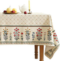 ISAENNE Designer Vintage Linen Floral Square Tablecloth,Fall Colorful Modern Table Cloth,Wrinkle Resistant Decor Tablecloths for Dining Thanksgiving Kitchen Christmas,67"*67"-Bertina E