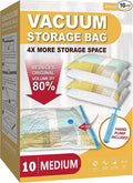 10 Medium Vaccum Storage Bags, Space Saver Vacuum Storage Bags Medium, Space Bags, Vacuum Seal Bags for Clothes with Travel Hand Pump