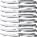 D.Perlla Steak Knives, Super Sharp Straight Edge Steak Knife Set of 8, Professional Straight Edge Kitchen Table Dinner Knives, Elegant High Carbon Stainless Steel Kitchen Steak Knife Set, 4.5IN