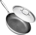 Non Stick Frying Pans with Lids, 10 Inch Fry Pan, Hybrid Large Frying Pan with Lid, Nonstick Skillet Stainless Steel, Dishwasher & Oven-Safe, Induction Compatible Cooking Pan