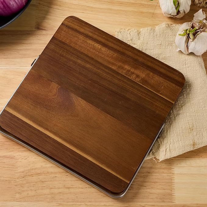 Double-Sided Magnetic Knife Block, Acacia Wood Kitchen Knife Holder, Universal Storage Organizer
