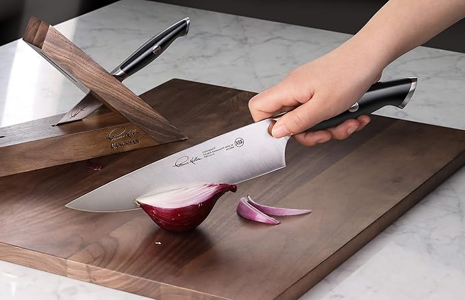 Cangshan Thomas Keller Signature Collection Swedish Powder Steel Forged, 3-Piece TAI Block, Walnut, Black