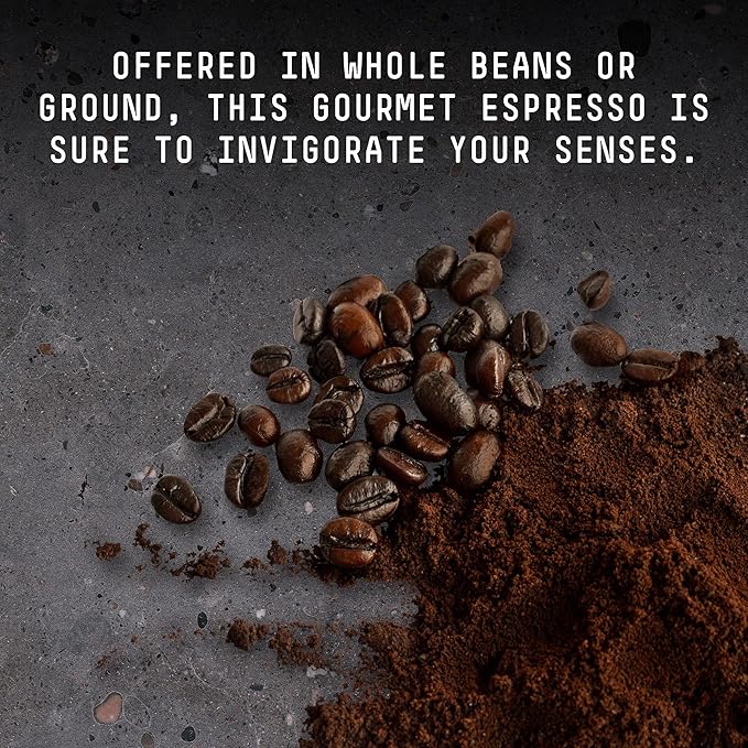 Stone Street Knee Buckling Espresso Coffee, Ground, High Caffeine Blend, Dark Roast, 1 LB