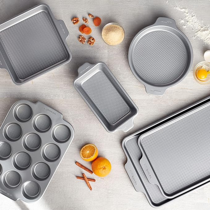 Starfrit The Rock Wave 28x44.5cm (11"x17.5") Non-Stick Large Cookie Sheet - Durable Carbon Steel - Oven Safe - PFOA Free - Easy to Clean - Grey