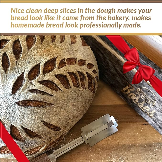 Bread Bosses Bread Bakers Lame Slashing Tool - Dough Making Slasher Tools Baking Sourdough Bread Starter Jar Scoring Knife Razor Cutter Slashing Tool Accessories for Cutting Supplies -Great As A Gift