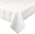 Luxury Table Protector Pad, 2 in 1 Table pad + Great Looking Tablecloth - Heat Resistant, Spill & Stain Proof - Flannel Backing (54x72, White - Silk Stripe)