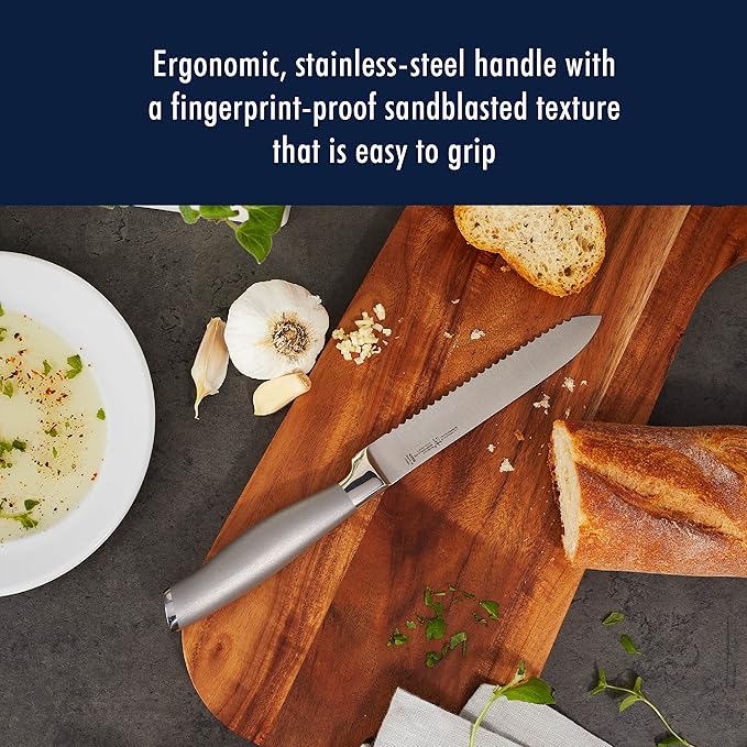Henckels International Modernist 6-pc Knife Block Set | Paring Knife, Serrated Utility Knife, Utility Knife, Chef’s Knife & Kitchen Shears