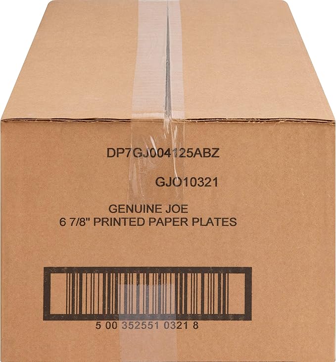 Genuine Joe Printed Paper Plates, 7" (Pack of 500)