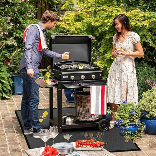 40" Square Fire Pit Fireproof Mat, 4 Layers Under Grill Mat BBQ Pad Fireproof Waterproof Oil-Proof Protect for Deck Patio Grass Outdoor Wood Burning Fire Pit and BBQ Smoker