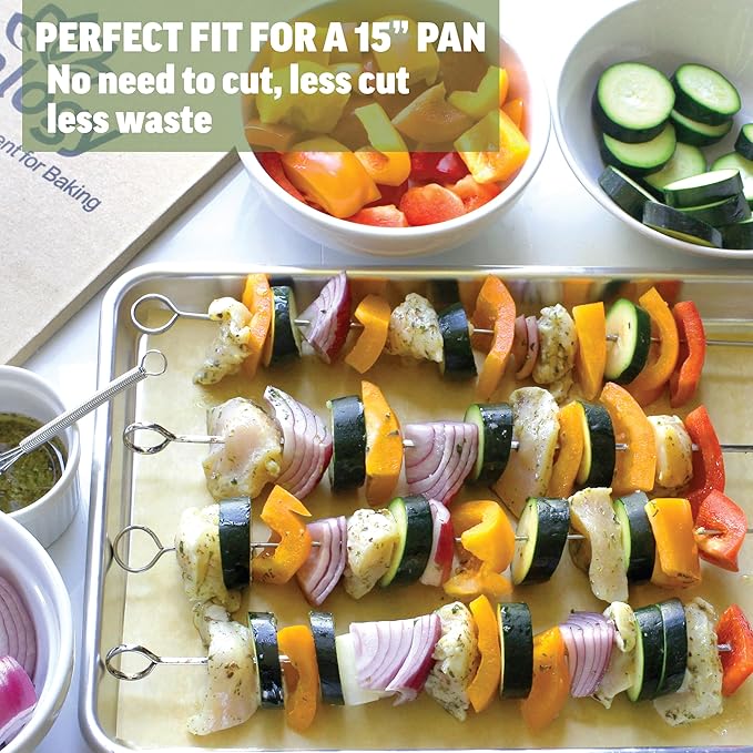 Zenlogy 10x15 Parchment Paper (100 Sheets) - Unbleached, High Heat, Non-stick, Pre-cut Baking Paper for Jelly Roll Pans - Great for Baking, Roasting, Wrapping, Dehydrator, and so much more