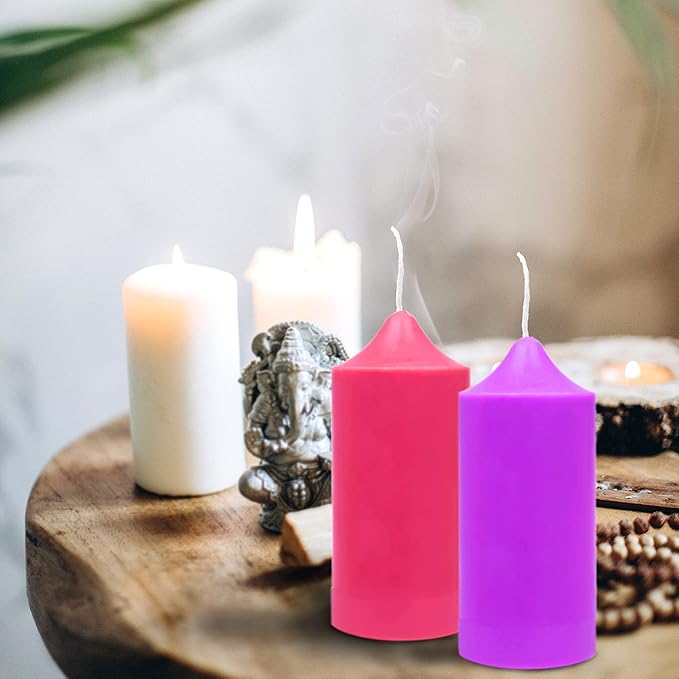 MILIVIXAY 2PCS Pillar Candle Mold -Height: 4.0inch,Diameter:2.0inch-30ft Long Wicks, 2pcs Wick Holders, a Mold Sealer and a Lead Wire Included as a Gift.