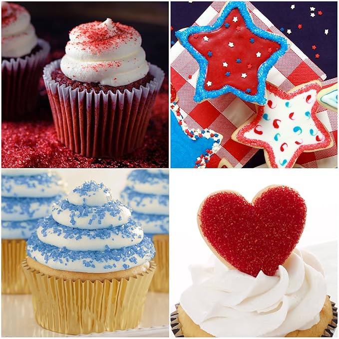 Cake Mate Patriotic Decorating Kit – Red & Blue Decorating Sugar (2.25 oz), Red, White & Blue Sprinkles (1.75 oz), Red, White & Blue Cookie Icing (7 oz) – Cookie, Cake, Cupcake & Dessert Decorating