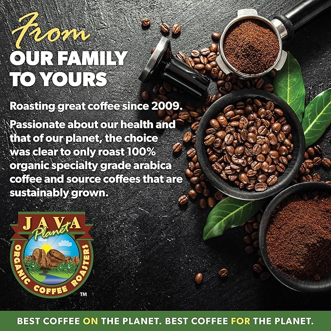 Low Acid Organic Coffee – Whole Bean, Mold-Free & Stomach Friendly by Java Planet, Ethiopian Single Origin Coffee, Medium Roast, Smooth Full Flavored, 1LB Bag