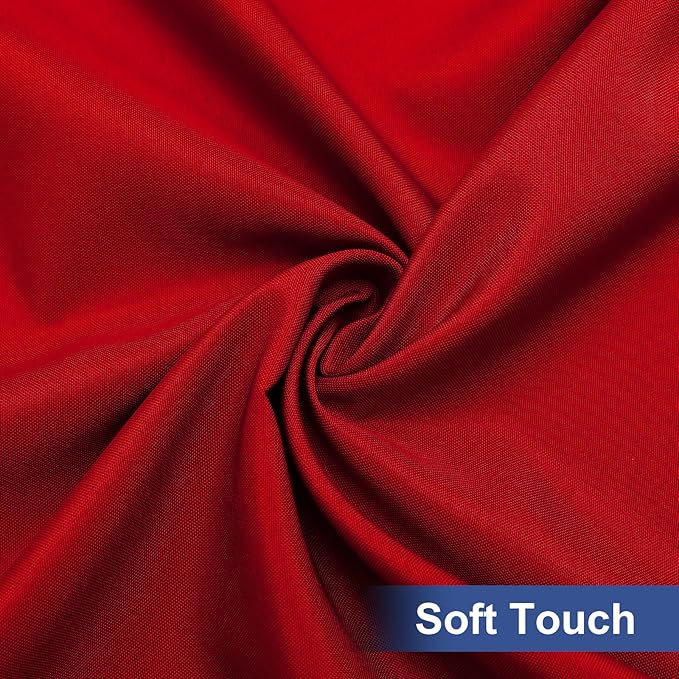 homing Rectangle Table Cloth Cover, Waterproof Polyester Elastic Fitted Tablecloth, Fits for 4 Foot Folding Tables, Washable Table Protector for Christmas, Holiday, Party (Red, 24" x 48")