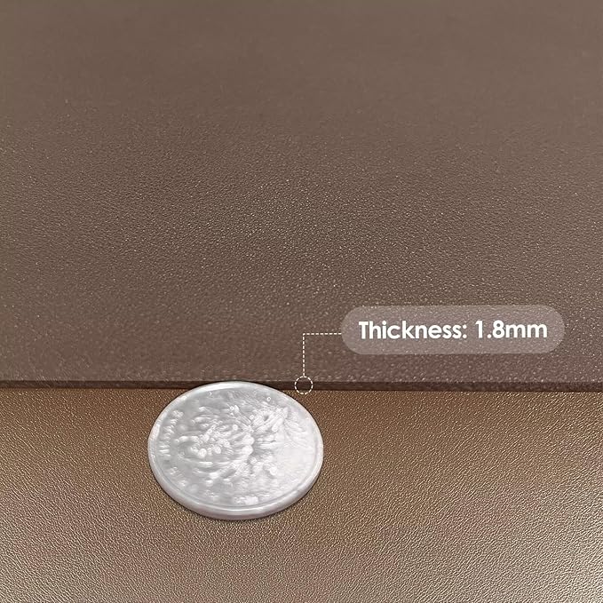 Leather Table Pad,1.8mm Thick,40x72 Inch,Dining Table Pad,Table Pads for Dining Room Table Rectangular,Table Protector for Dining Room Table(Mud Color+Champagne Gold,40x72)