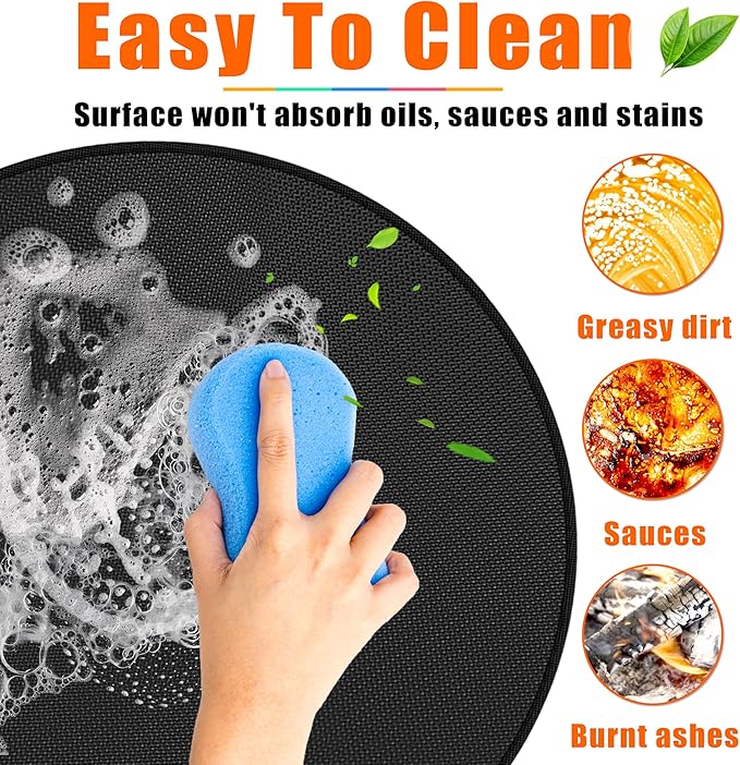 Round Fire Pit Mats for Under Fire Pit Compatible with Solo Stove, Accessories Compatible with Solo Stove , 3-Layer Fireproof Esay to Clean Grill Mats for Outdoor Grill to Protect the Deck, 39in