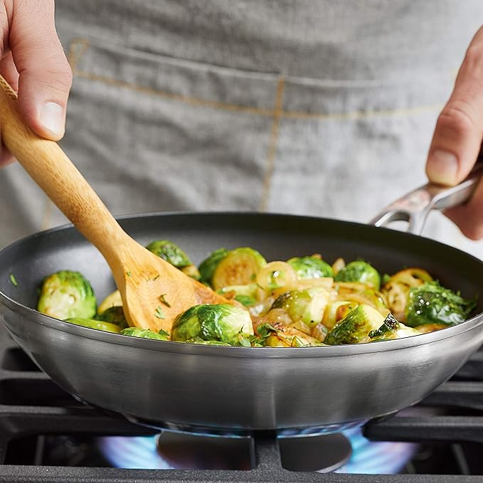 KitchenAid 71008 3-Ply Base Brushed Stainless Steel Nonstick Frying Pan/Fry Pan/Skillet, 9.5 Inch