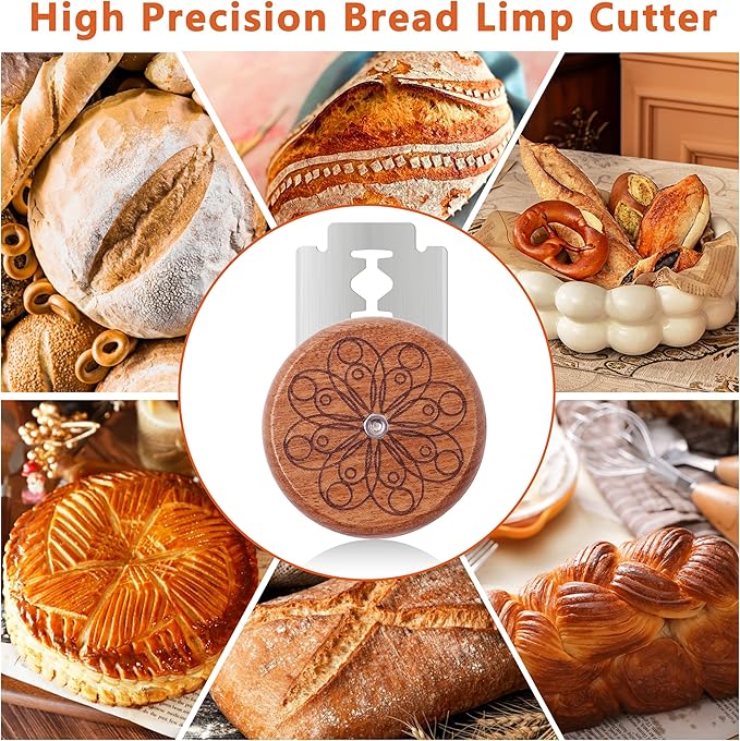 UFO Bread Lame Cutter for Homemade Sourdough,Bread Scorer Tool for Sourdough with 5 Blades and Storage Cover,Slashing Tool Bread Cutting Knife for Artisan Bread and Makers (Circle-black)