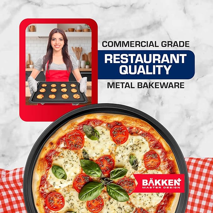 Baking Set – 10 Piece – Deluxe Non Stick Black Coating Inside and Outside – Carbon Steel Bakeware Set – PFOA PFOS and PTFE Free by Bakken