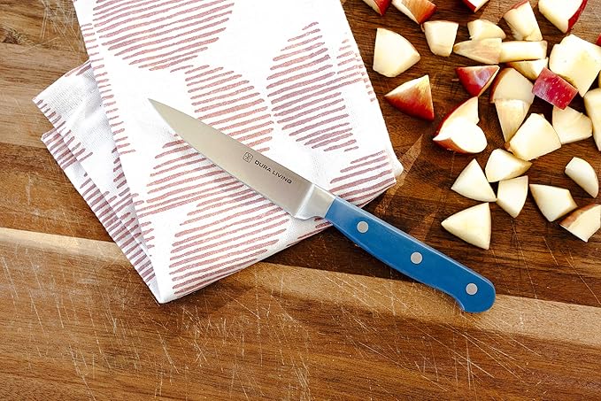 DURA LIVING 2-Piece Premium Kitchen Knife Set - Ultra-Sharp 5" Utility Knife & 3.5" Paring Knife, High Carbon Stainless Steel, Forged for Precision, Multipurpose Cooking Knives with Ergonomic Handles