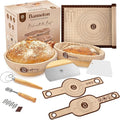 Sourdough Kit with Professional Bread Making Tools - A Complete Sourdough Bread Kit Including 10" Round & 11" Oval Bannetons, Bread Lame, Whisk, Bowl & Dough Scrapers, Slings, and Mat (17-Piece Kit)