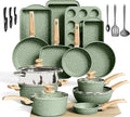 30 Piece Pots and Pans Set Non Stick, Granite Induction Cookware Sets, Nonstick Kitchen Cookware Sets, Non Toxic Cookware Set with Frying Pans and Saucepan, Kitchen Pots and Pans Set, Black