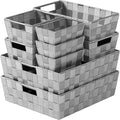 Baskets For Organizing Set Of 9 Dark Grey - Storage Baskets For Shelves - Perfect Closet Organizer Bins, Bathroom Basket, and Pantry Basket - Small Storage Bins For Shelves - Bin For Organization