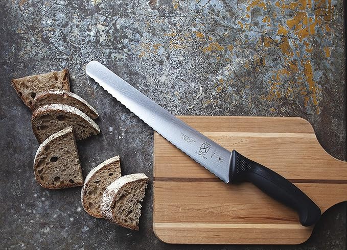 Mercer Culinary M23210 Millennia Black Handle, 10-Inch Wide Wavy Edge, Bread Knife